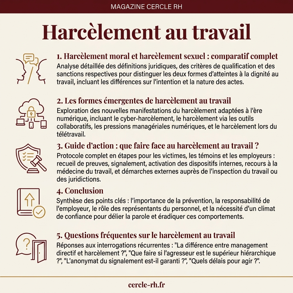 Infographie de synthèse — Harcèlement au travail