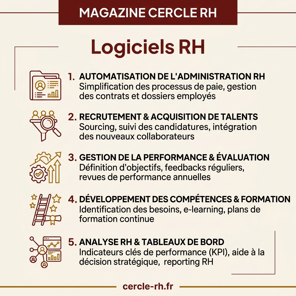 Infographie de synthèse — Logiciels RH