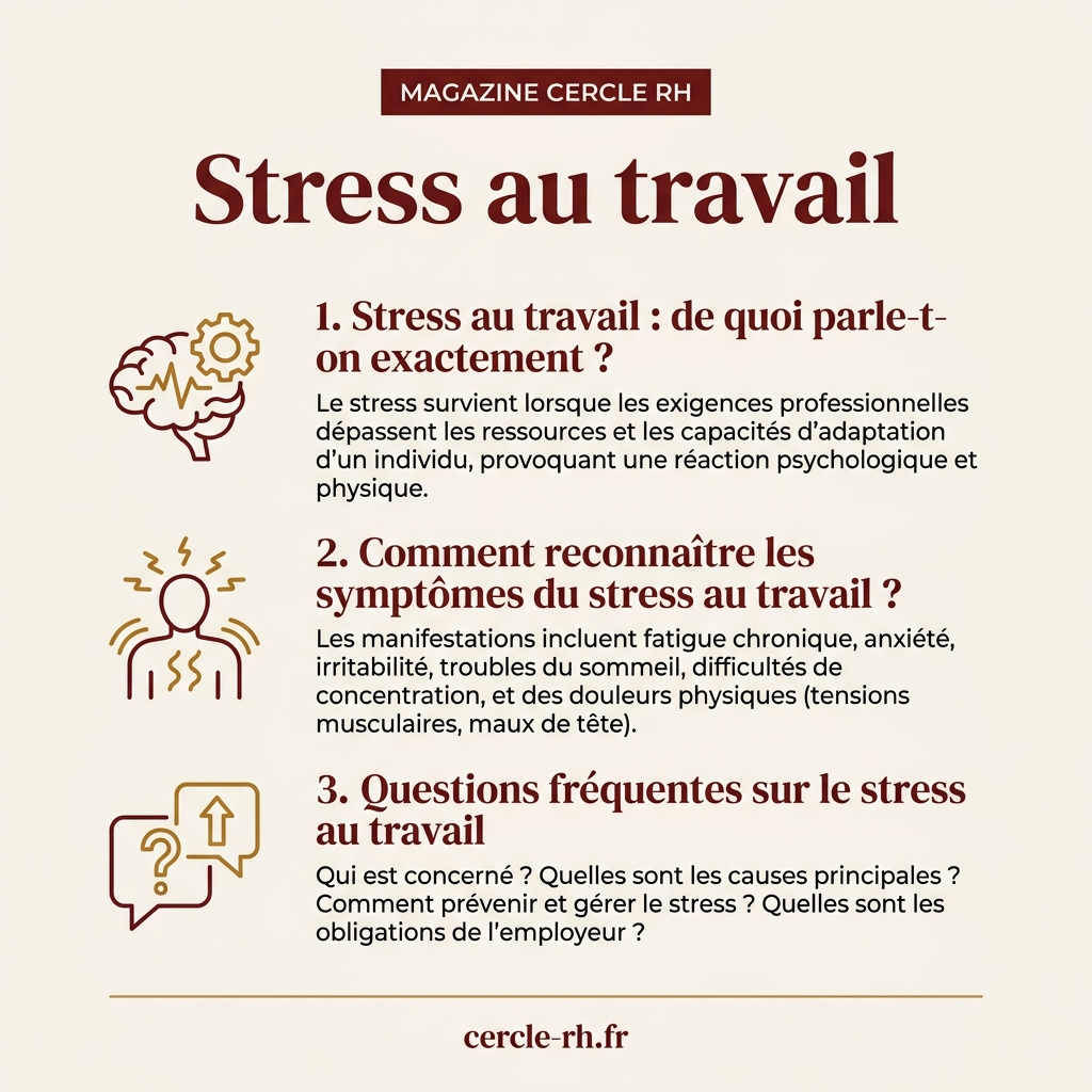 Infographie de synthèse — Stress au travail