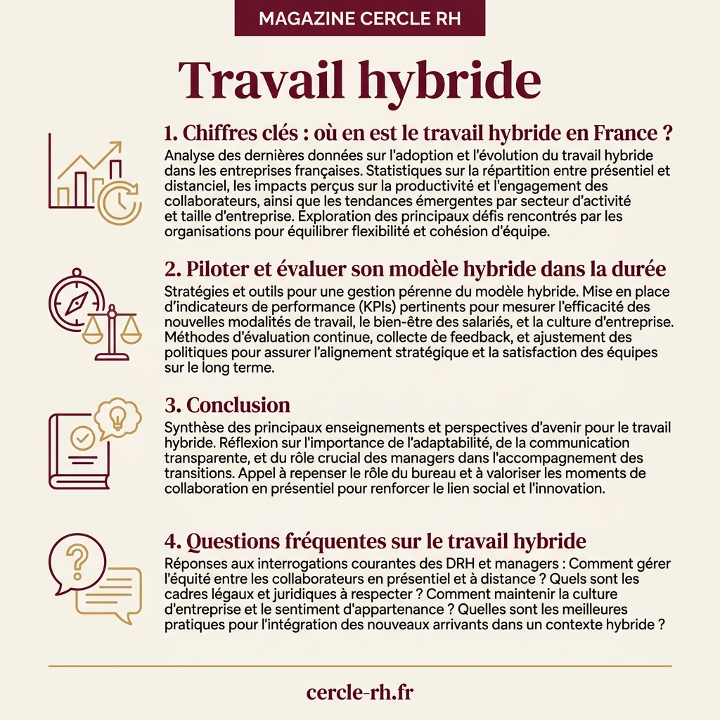 Infographie de synthèse — Travail hybride