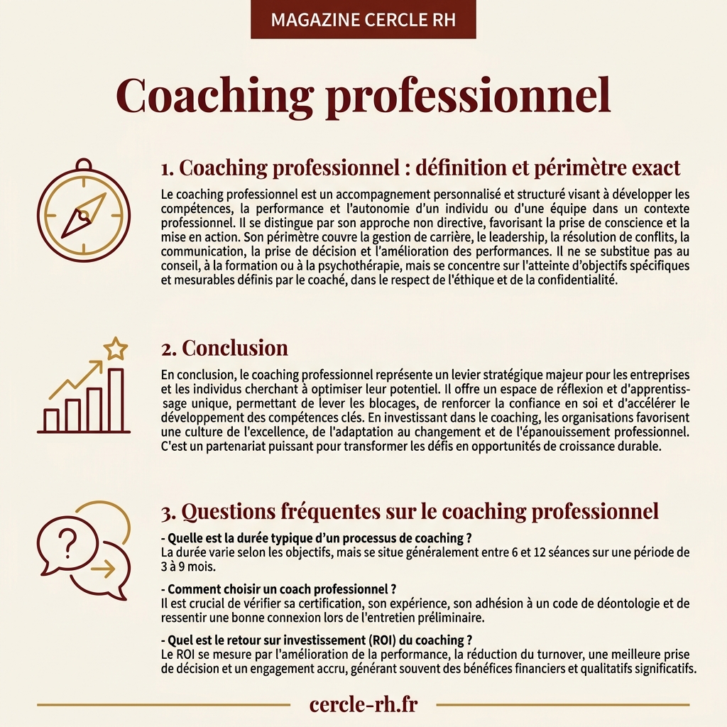 Infographie de synthèse — Coaching professionnel