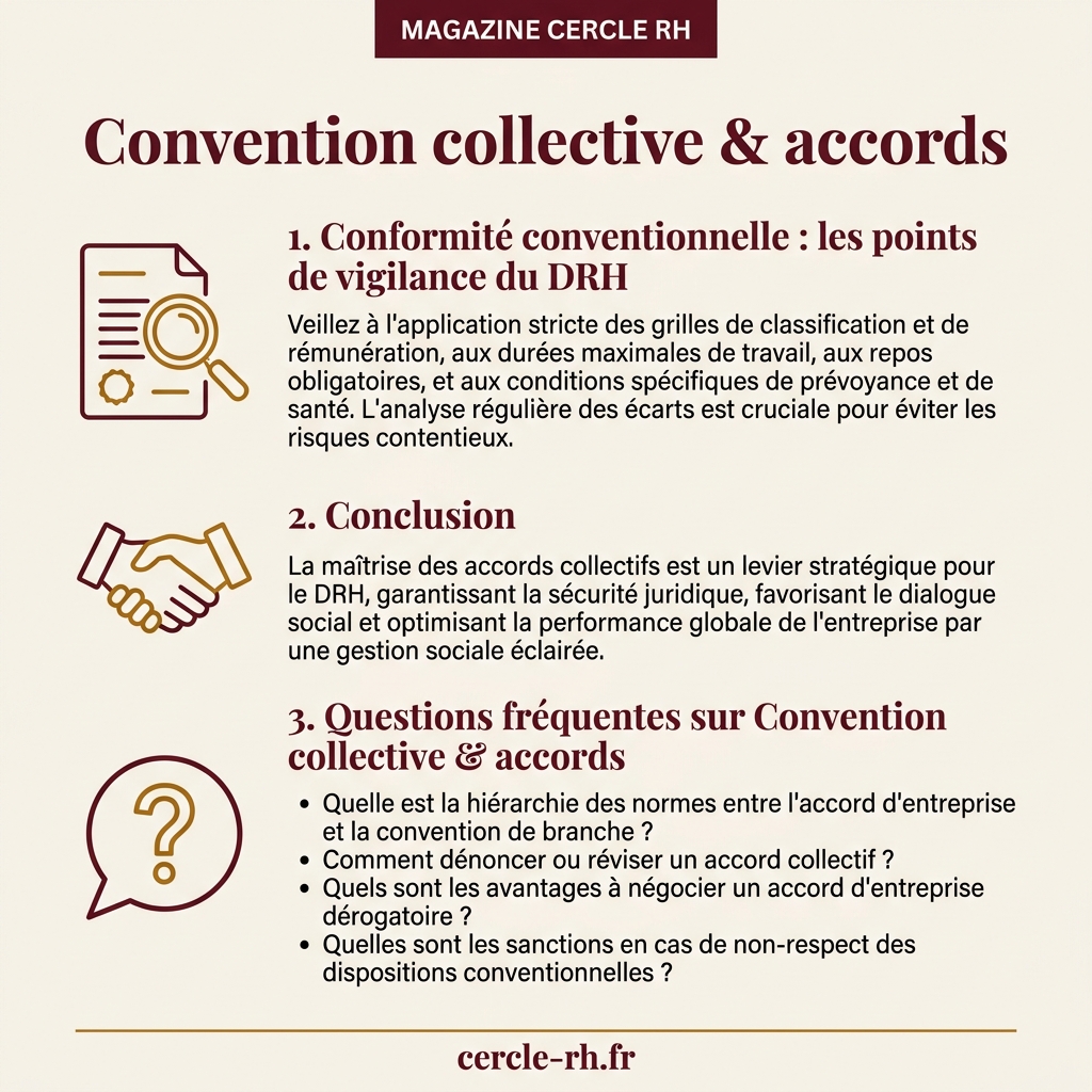 Infographie de synthèse — Convention collective & accords