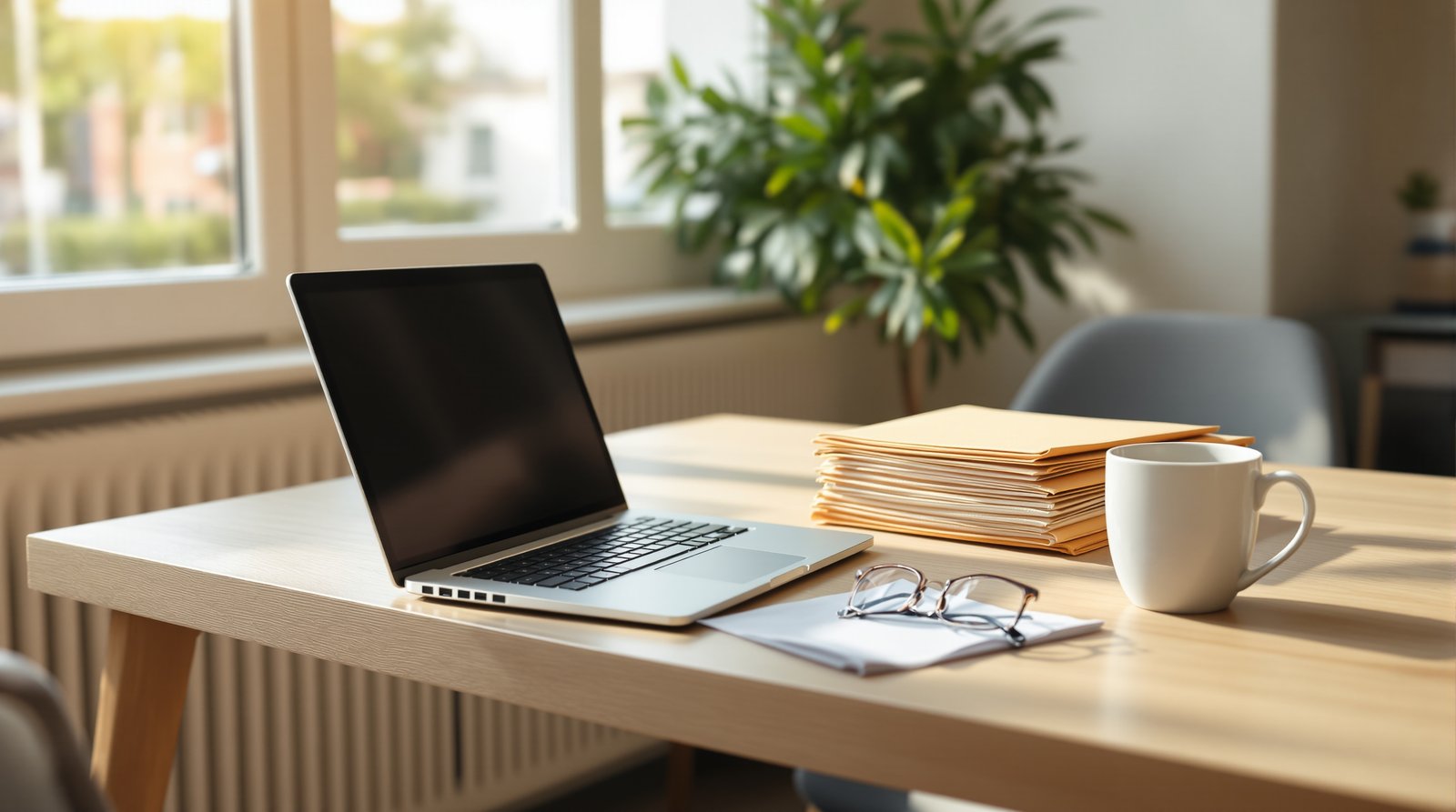 Espace de travail lumineux dédié à la gestion de la paie