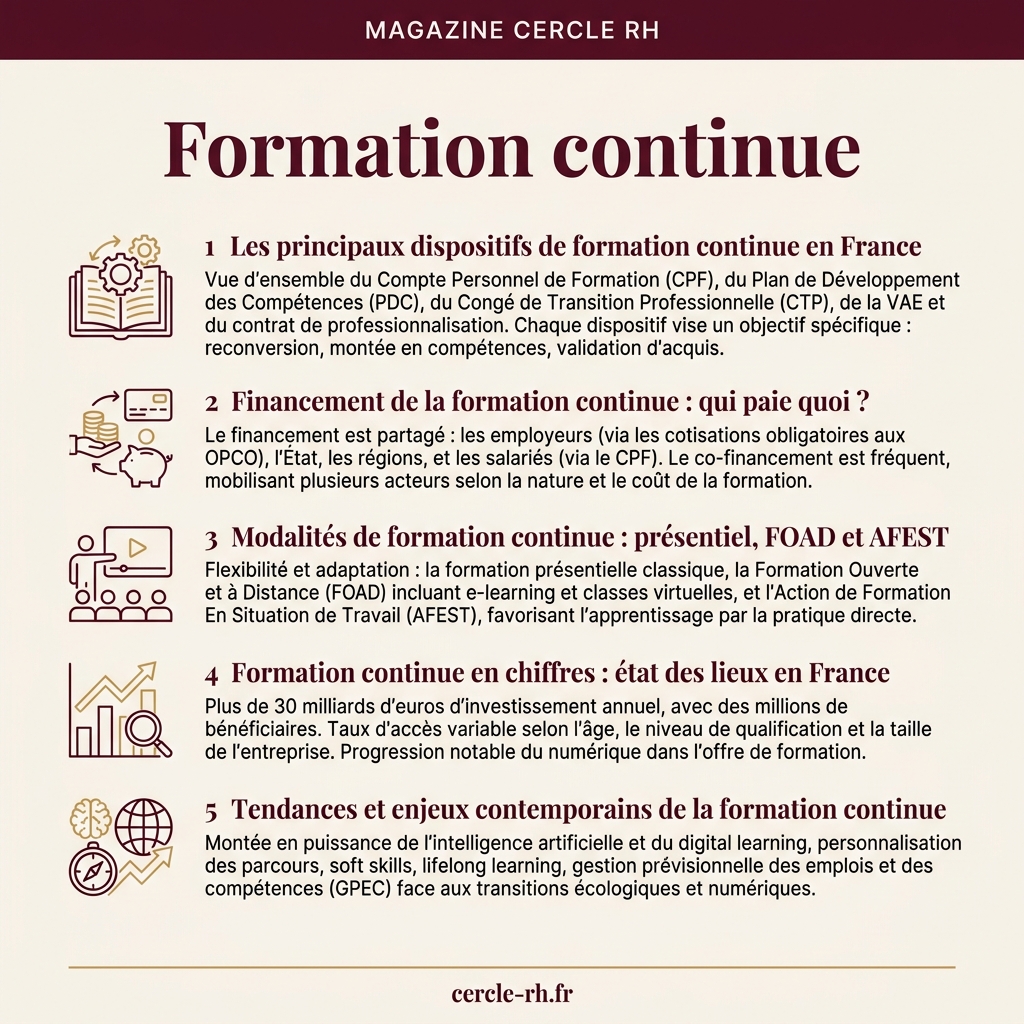 Infographie de synthèse — Formation continue