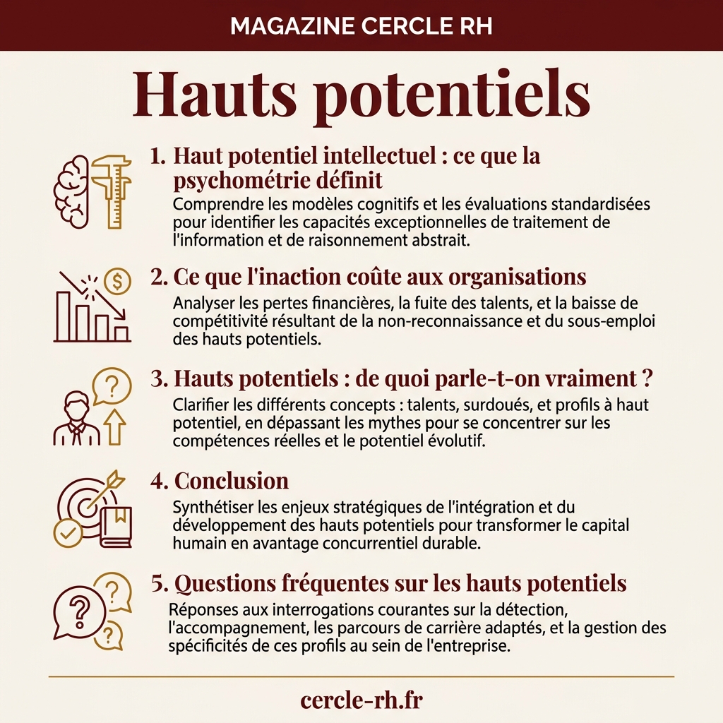 Infographie de synthèse — Hauts potentiels