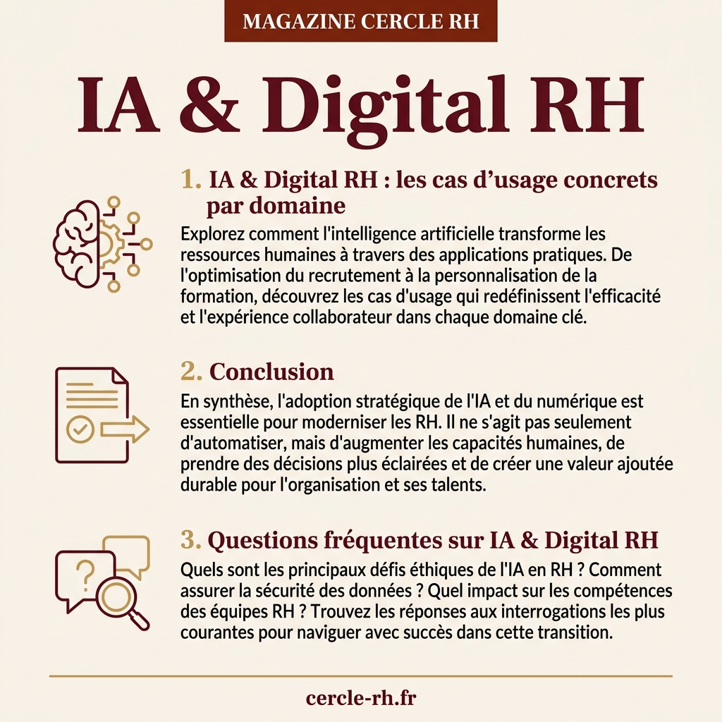 Infographie de synthèse — IA & Digital RH