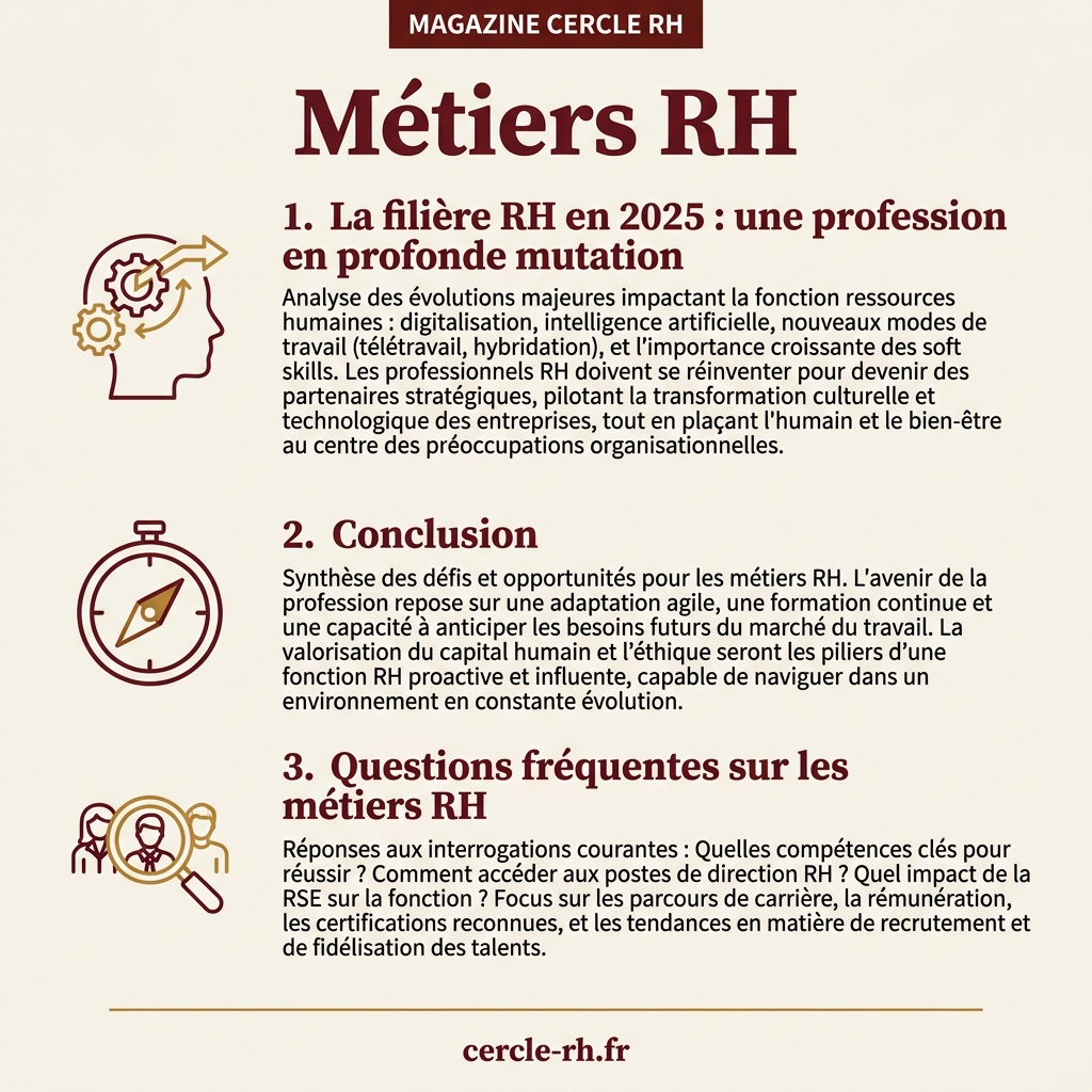 Infographie de synthèse — Métiers RH