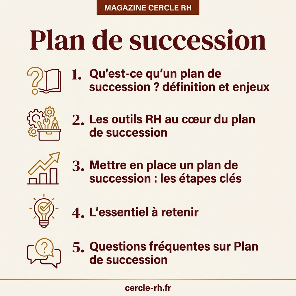 Infographie de synthèse — Plan de succession