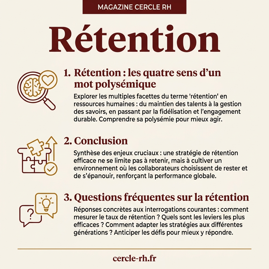 Infographie de synthèse — Rétention
