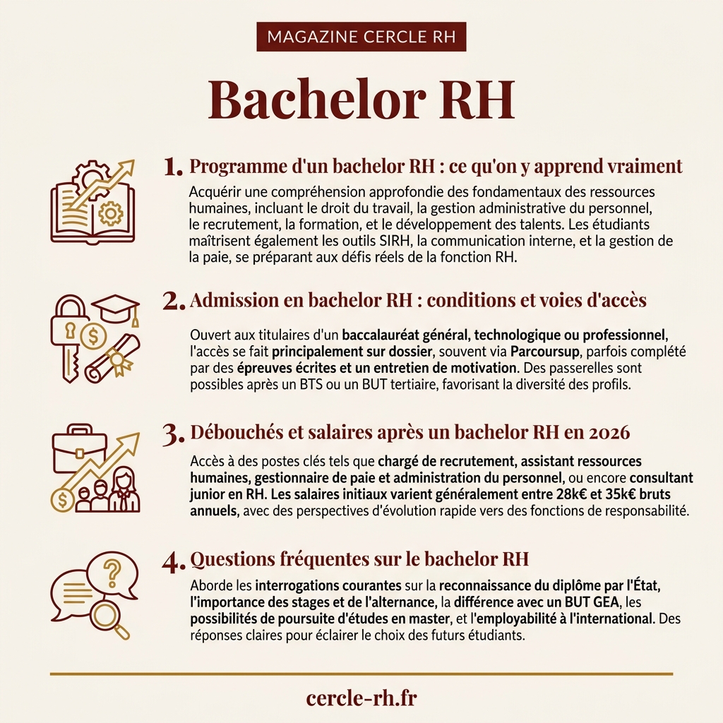 Infographie de synthèse — Bachelor RH