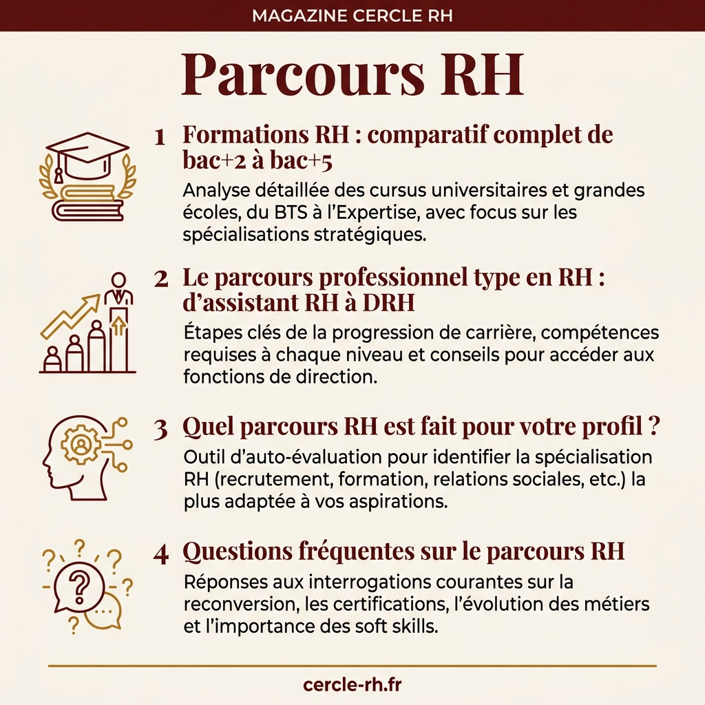 Infographie de synthèse — Parcours RH